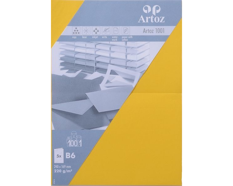 ARTOZ Karten 1001 B6 107362262 220g, sonnengelb 5 Stück