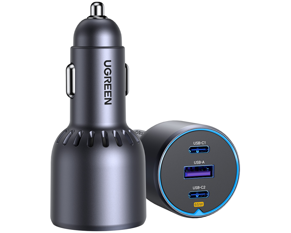 UGREEN Fast Car Charger 75W 3-Port 35024 2x USB-C, 1x USB-A