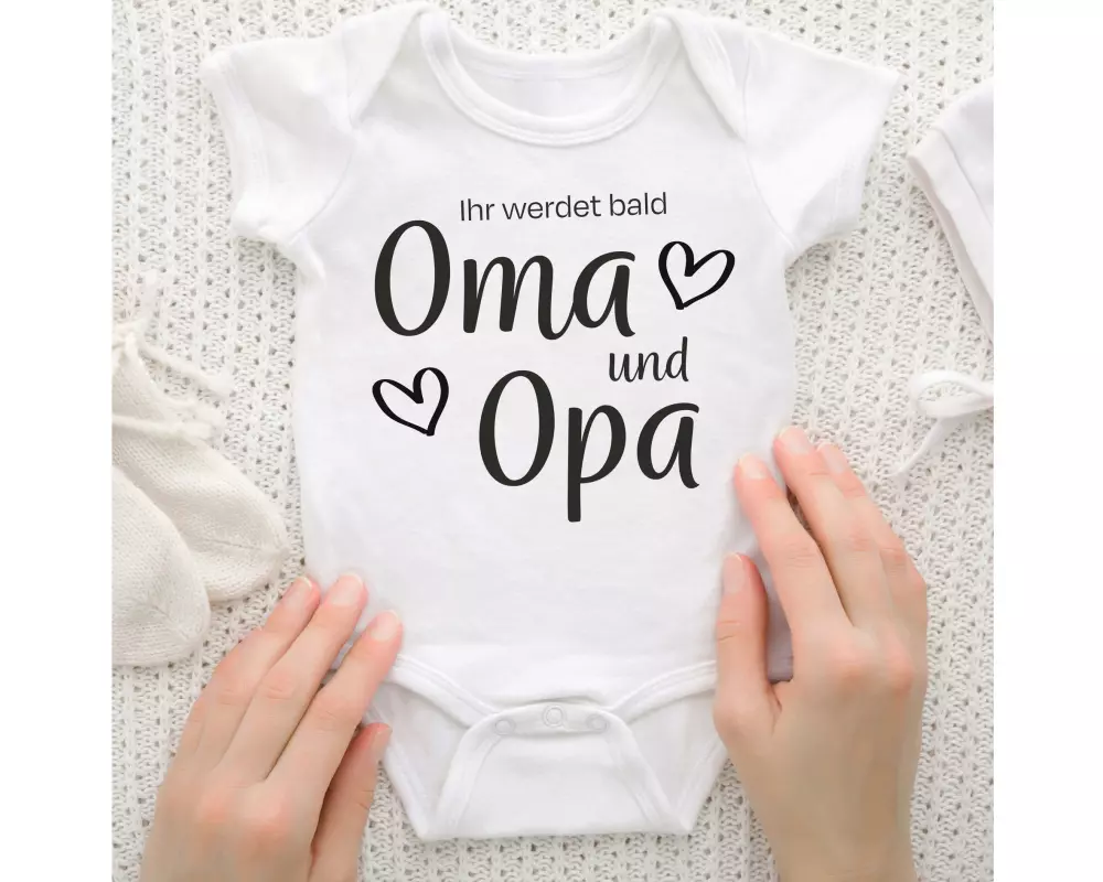 Trendcompany Babybody Ihr werdet Oma und Opa, 62/68, Weiss