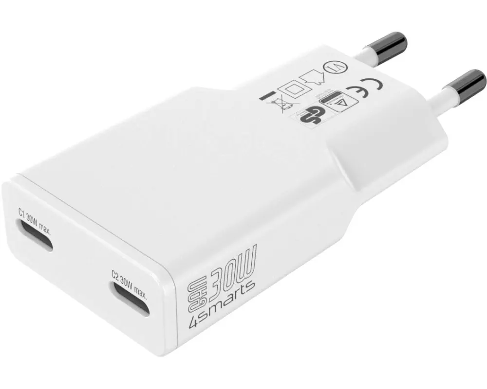 4smarts Netzladegerät PDPlug Slim Dual Weiss