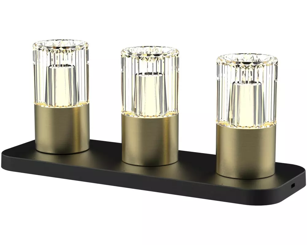 Schönenberger Tischleuchte Kristy 3er-Set, Messing gebürstet