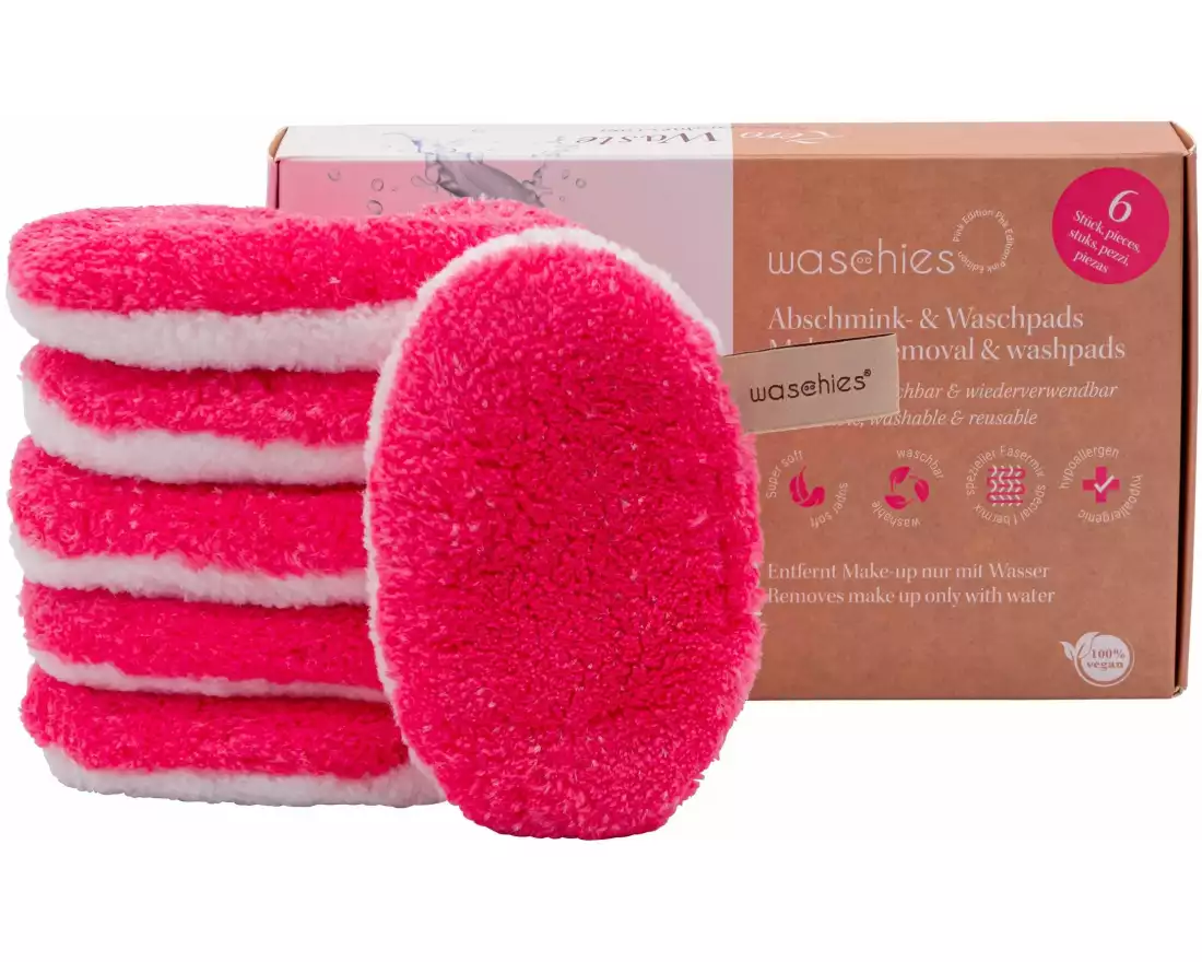 Waschies Abschminkpads Pink 6er Set