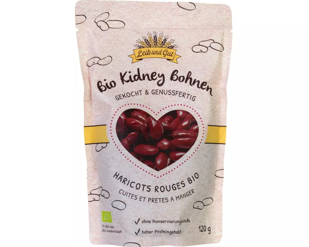Leib und Gut Bio Kidney Bohnen gekocht 120 g