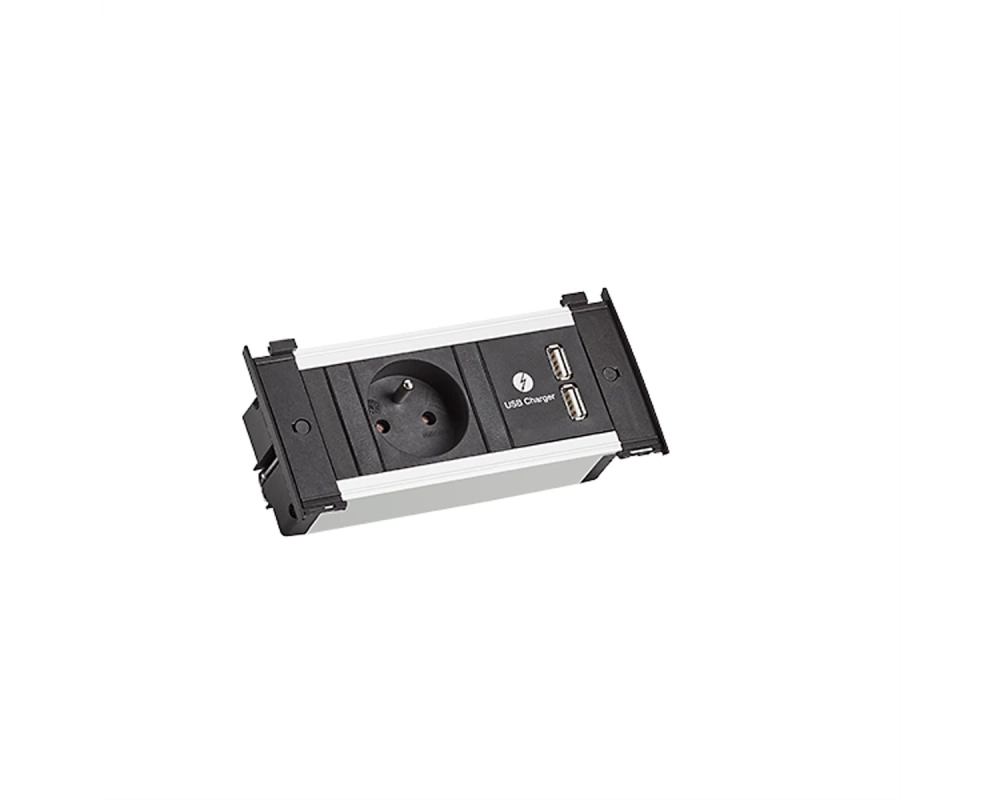 BACHMANN KAPSA XS 1xUTE 1xUSB Charger Strom 2,0m AEH CEE7/7
