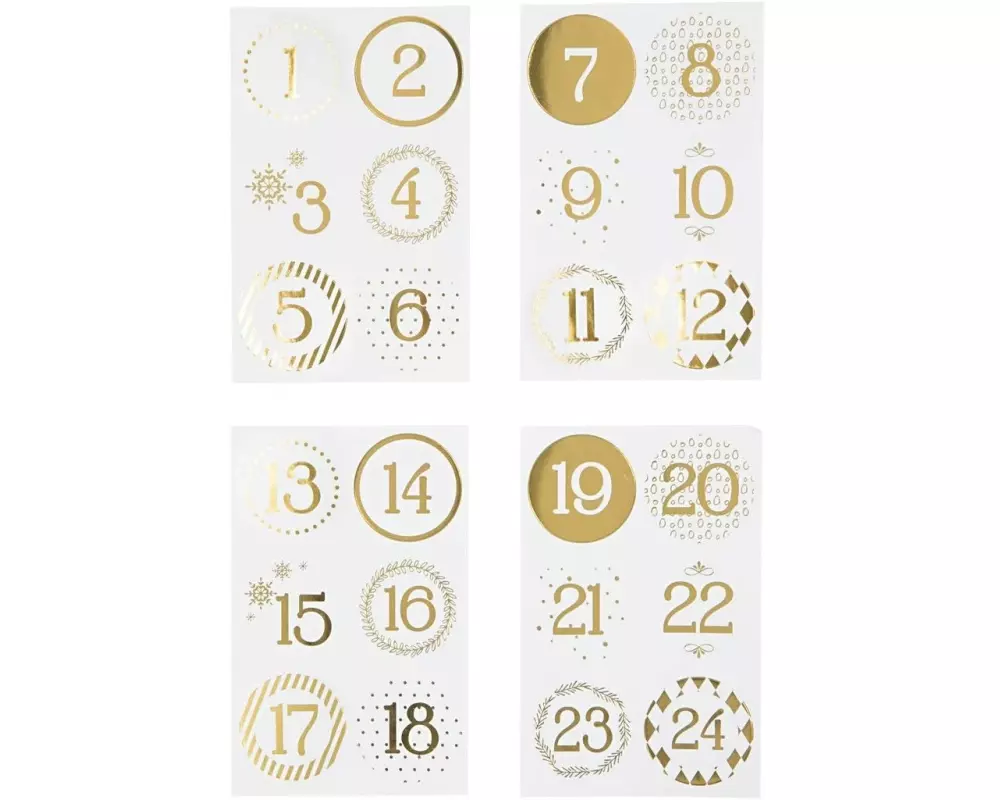 Creativ Company Adventskalender Zahlen, 4 Blatt