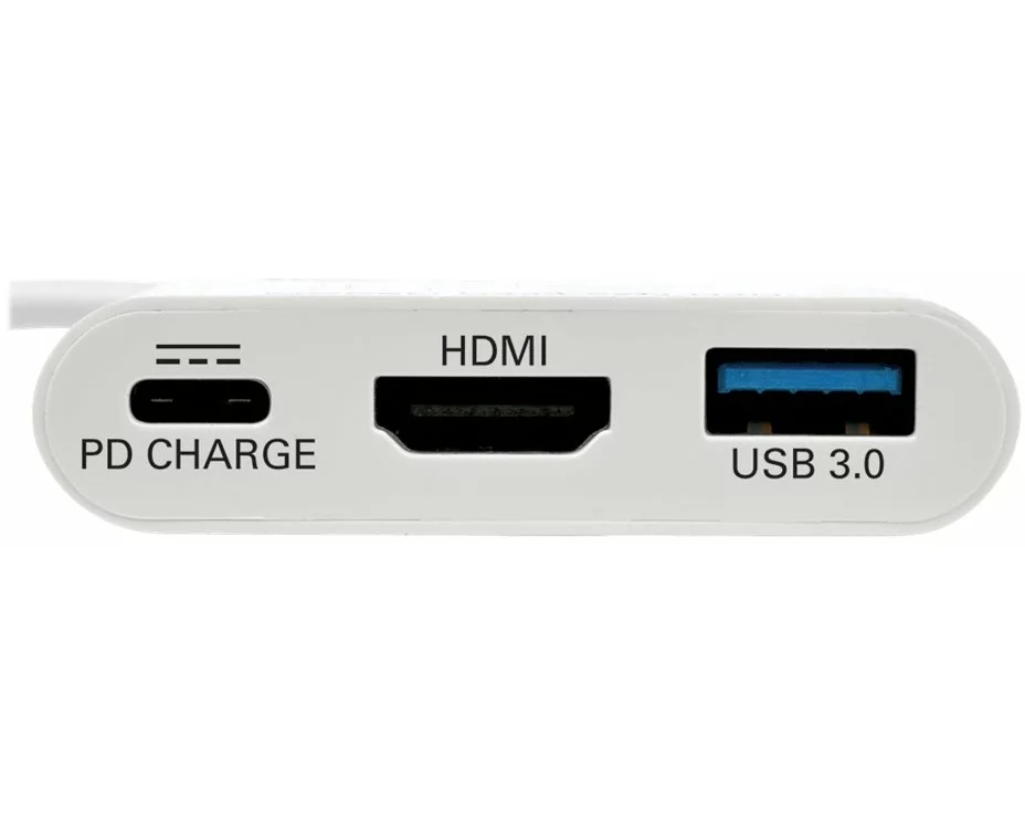 EATON TRIPPLITE USB-C to HDMI, Adapter, with, USB-A, Port, and, PD, Charging, HDCP, White