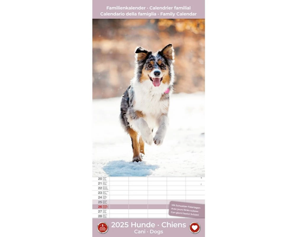 TH Kalender Hund 24.5 x 51.5 cm