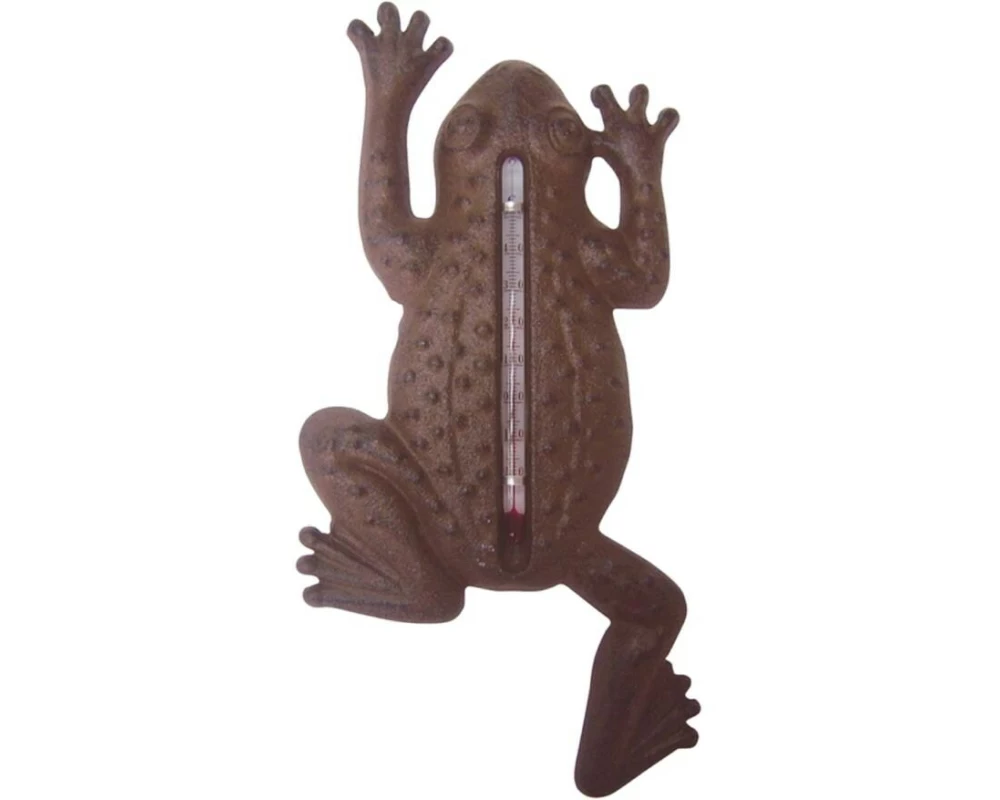 Esschert Design Gartenthermometer Gusseisen Braun Frosch-Motiv