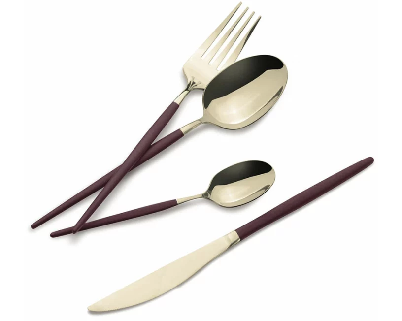 Berlinger Haus 24 teiliges Besteckset bordeaux/champagne Leonardo Collection