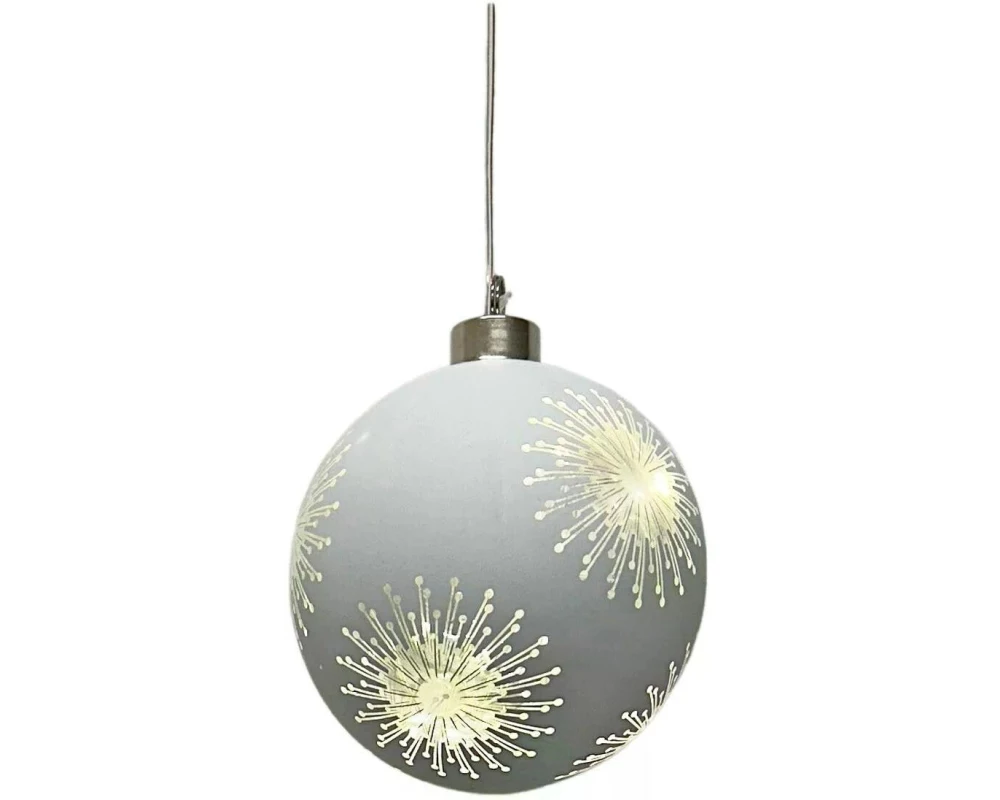 Dameco Weihnachtskugel 8 LEDs, Ø 10 cm, Silber