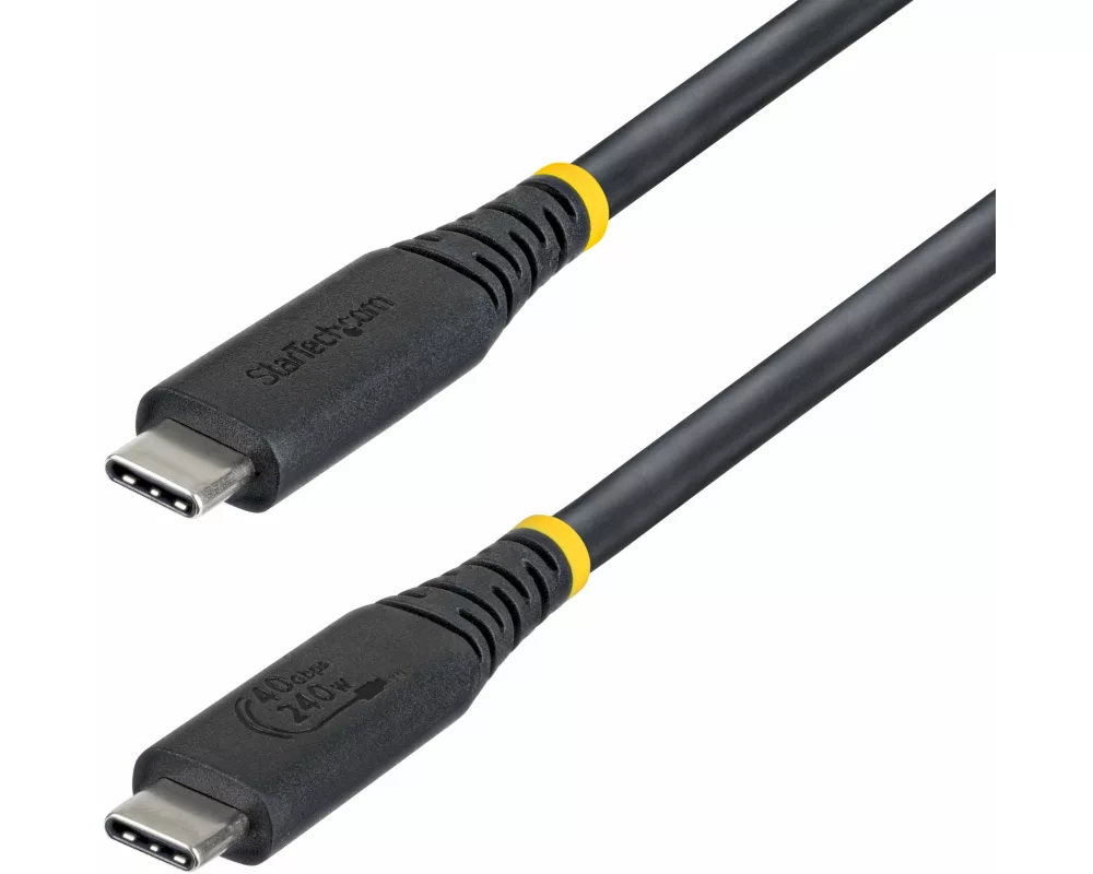 StarTech.com CC50CM40GUSB4TP USB Kabel USB4 Gen 3x2 0,5 m USB C 40 Gbit/s 240 W Schwarz