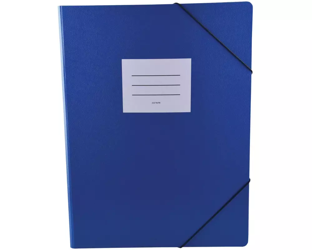 office focus Gummibandmappe A3 mit Etikette Blau