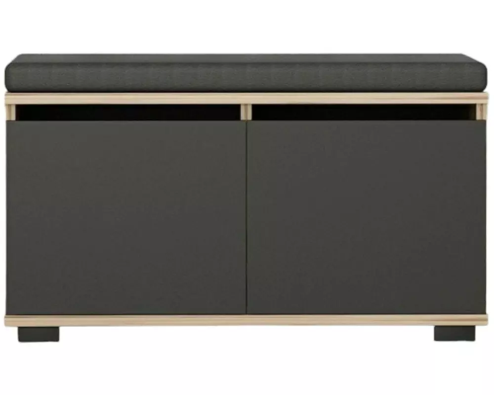 Woody Fashion Schuhschrank Drago Walnuss/ Schwarz