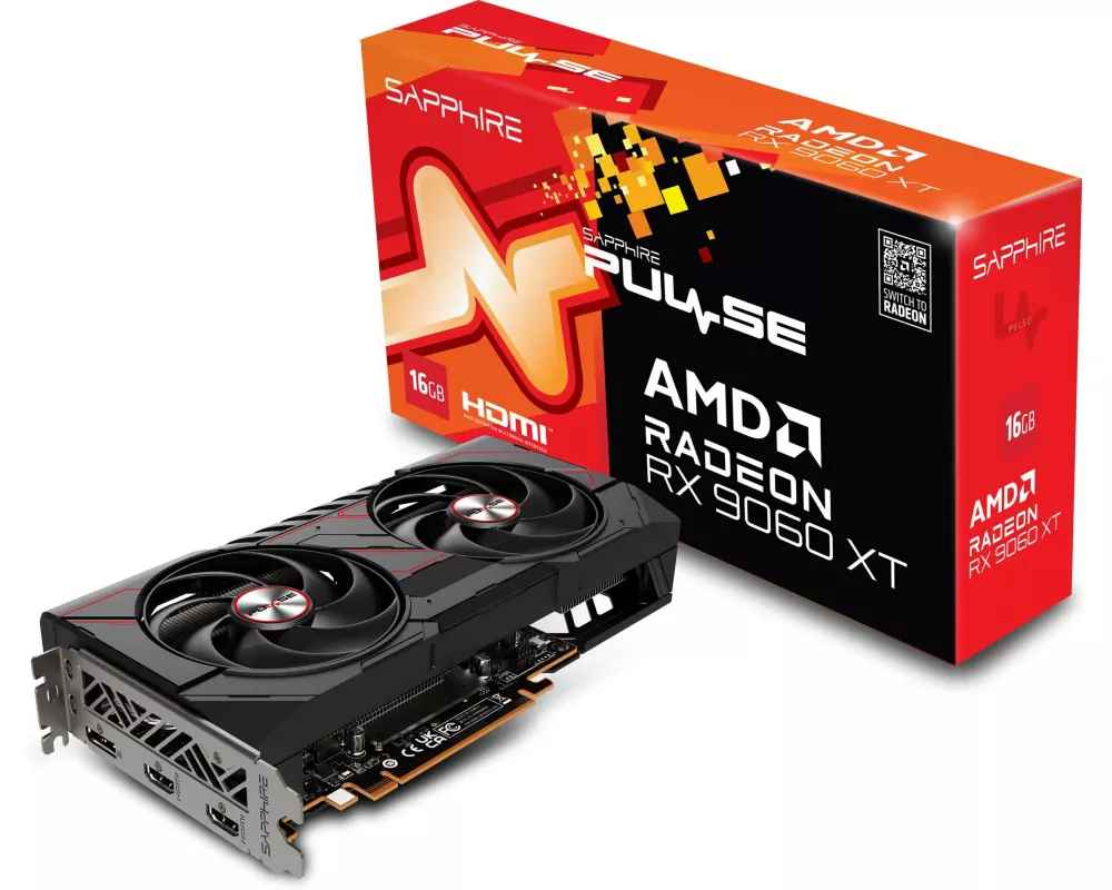 SAPPHIRE Grafikkarte AMD Radeon RX9060 XT PULSE OC 16GB GDDR6