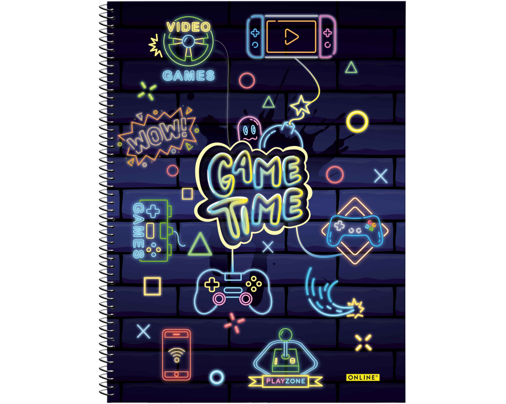ONLINE Collegeblock Game Time A4 10139/9 kariert, 90gr. 80 Blatt