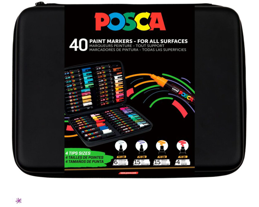POSCA Marker 1-8mm POSCAFINEART Fine Art Koffer 40 Stück