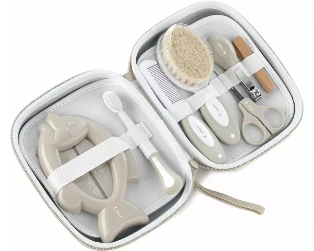 Jané Hygieneset mit Necessaire, 7-teilig, Sand