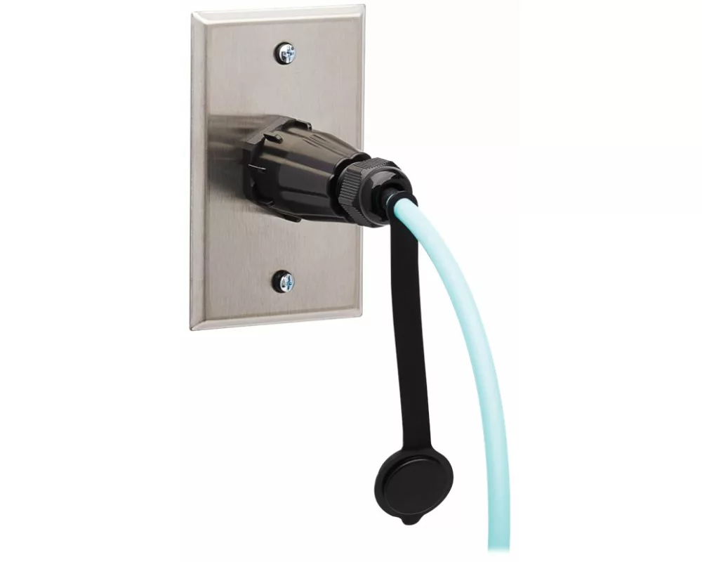 EATON TRIPPLITE 10Gb, Rigid, Industrial, Duplex, Multimode, 50/125, OM3, Fiber Patch Cable, LC/LC - IP68, Aqua, 1m 3ft.