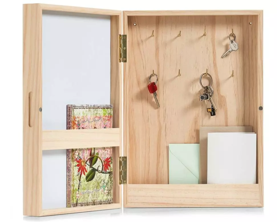 Zeller Present Schlüsselkasten Memobord Braun/Weiss