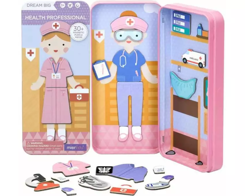 mierEdu Kinderspiel Reise-Magnetspielbox – Krankenschwester