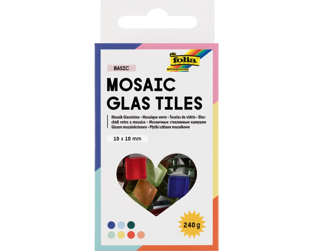 FOLIA Mosaik-Glassteine 10x10mm 5609 Basic 300 Stück