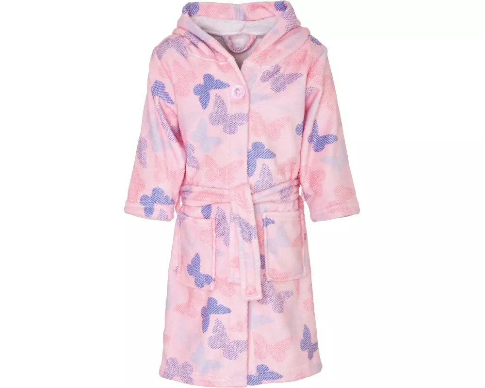 Playshoes Fleece-Bademantel Schmetterlinge Rosa Gr. 86/92