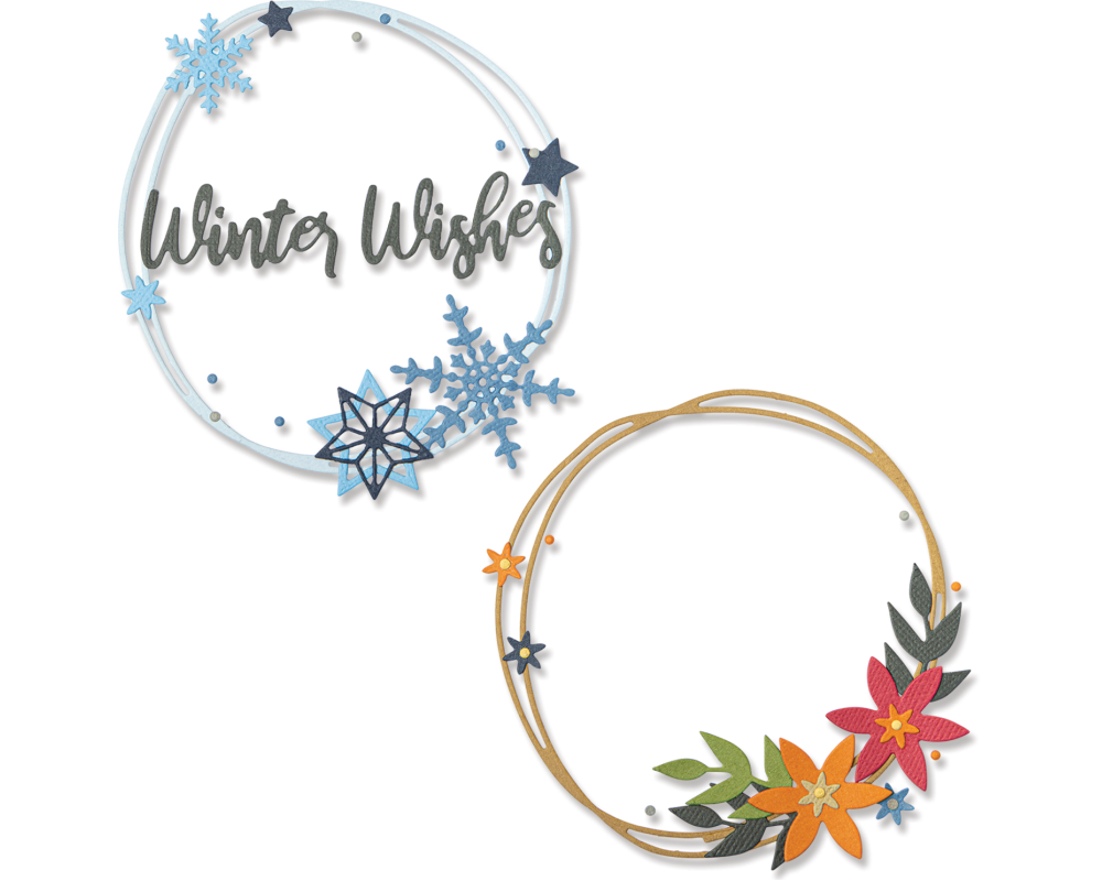 SIZZIX Stanzformen Winterkranz 666026 15er Set