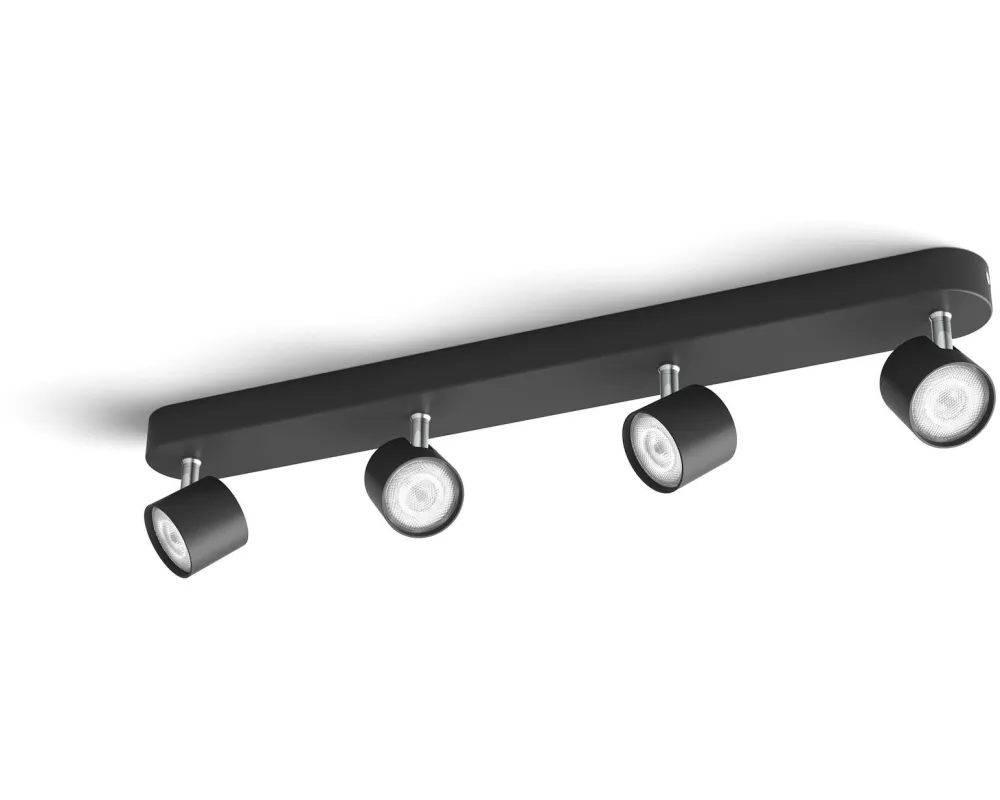 Philips Aufbauspot Star, 4 x 4.5W, 2700K, Schwarz