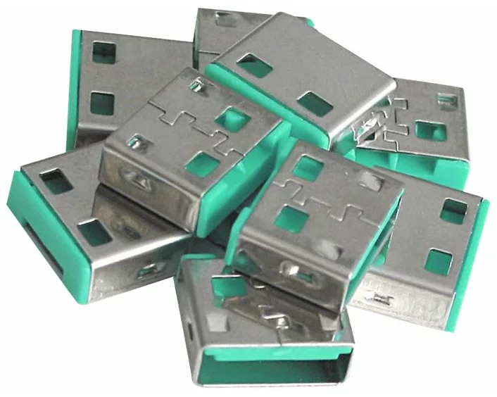 LINDY 10 USB Locks GREEN no Key. Extension kit for LINDY Art.No. 40451