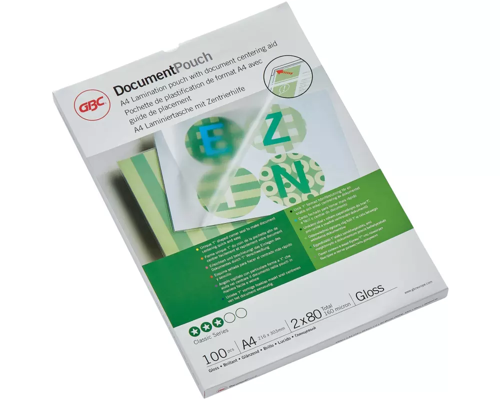GBC Laminierfolie Premium A4 80 µm, glänzend, 100 Stück