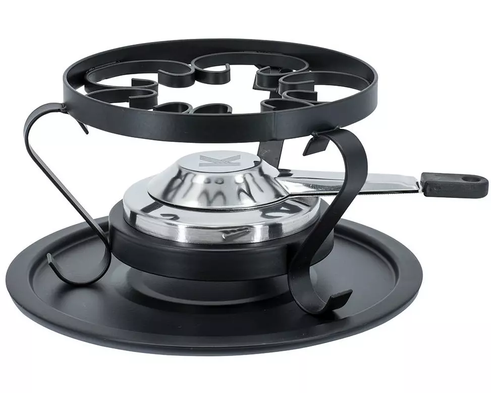 Kadastar Fondue-Rechaud Traditional Ø 15 cm, Schwarz/Silber