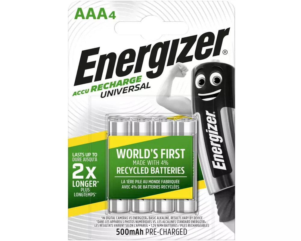 Energizer Akku Universal NiMH Micro AAA 500 mAh, 4 Stück
