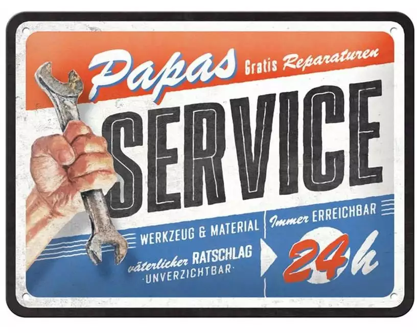 Nostalgic Art Schild Papas Service 15 x 20 cm, Metall