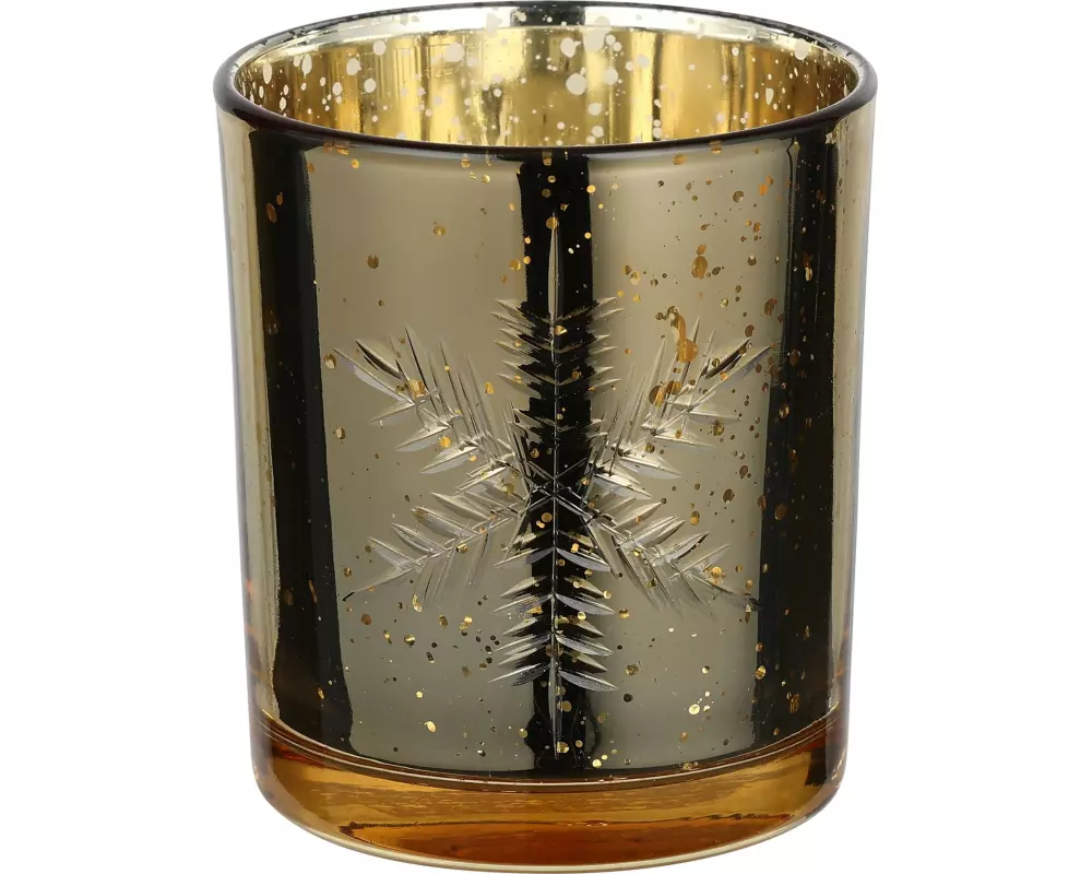 EGLO Teelichthalter Scheeflocke Lukut 8 cm Gold, Glas