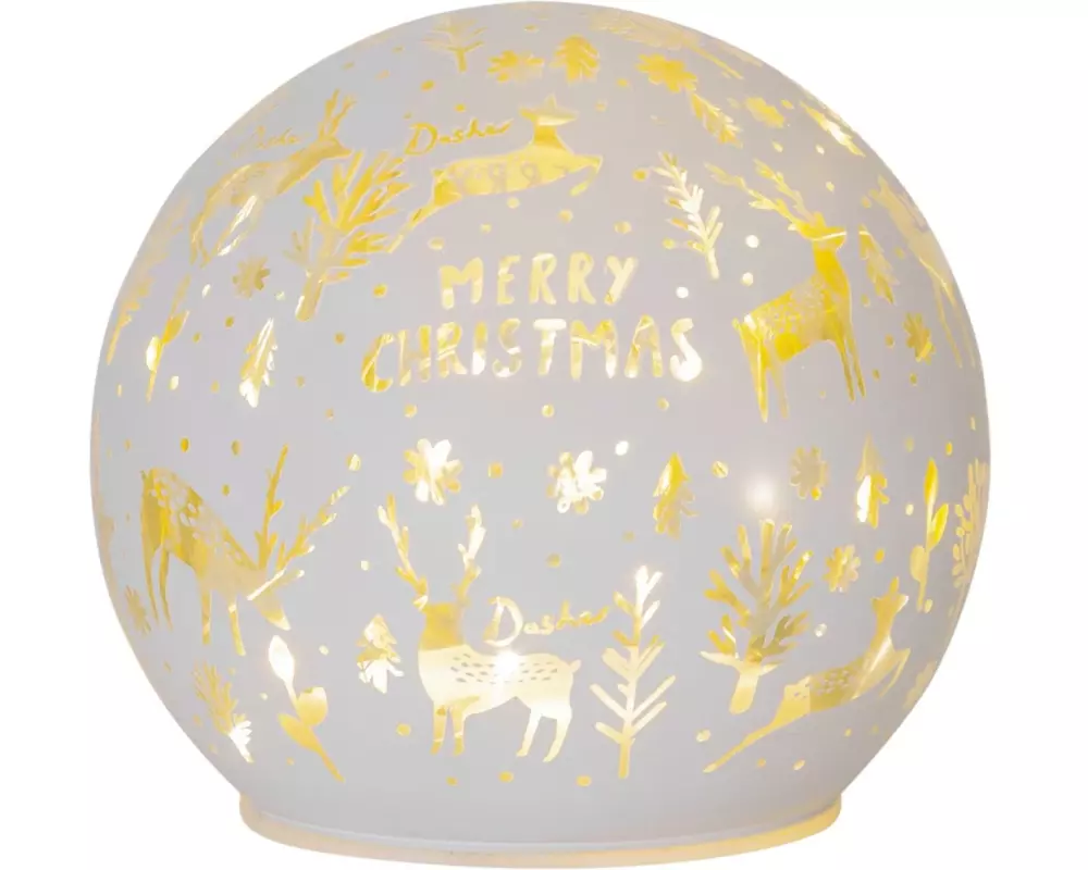 Star Trading Schneekugel MerryX-mas, Ø 12 cm, Weiss