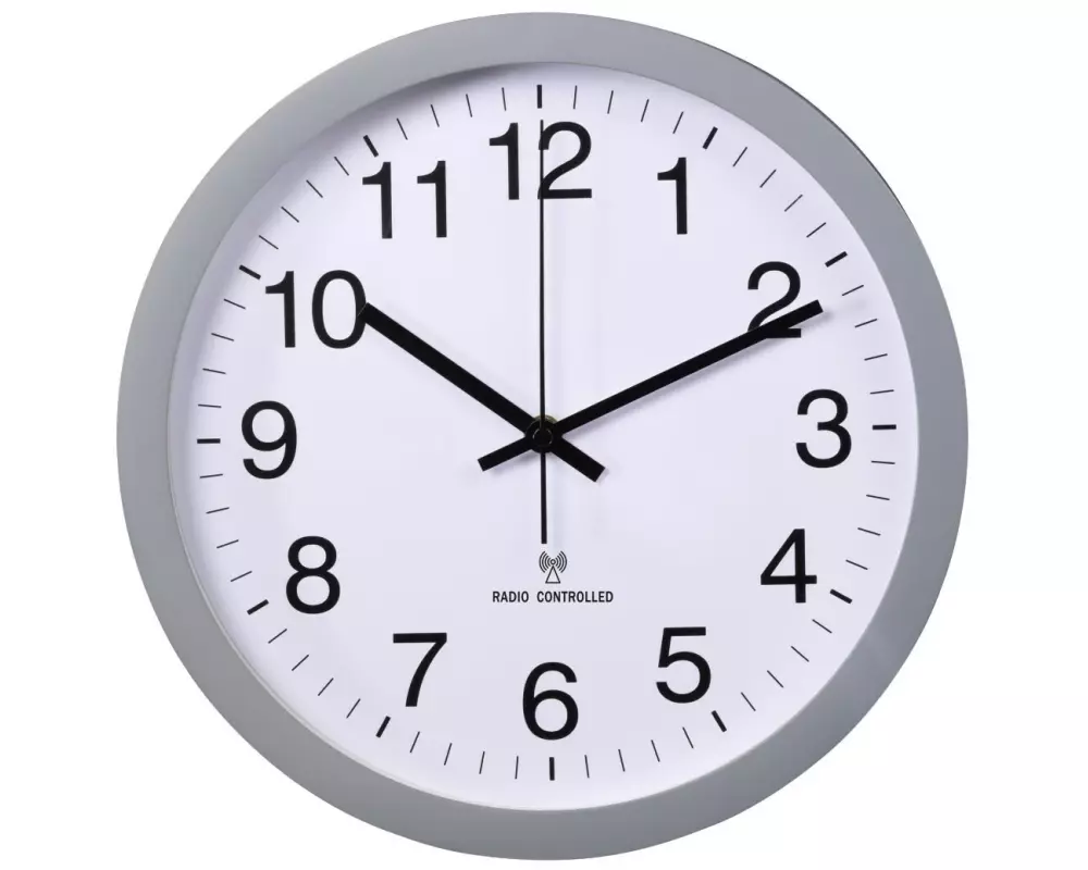 Hama Funk-Wanduhr PG-300 Ø 30 cm, Grau/Weiss