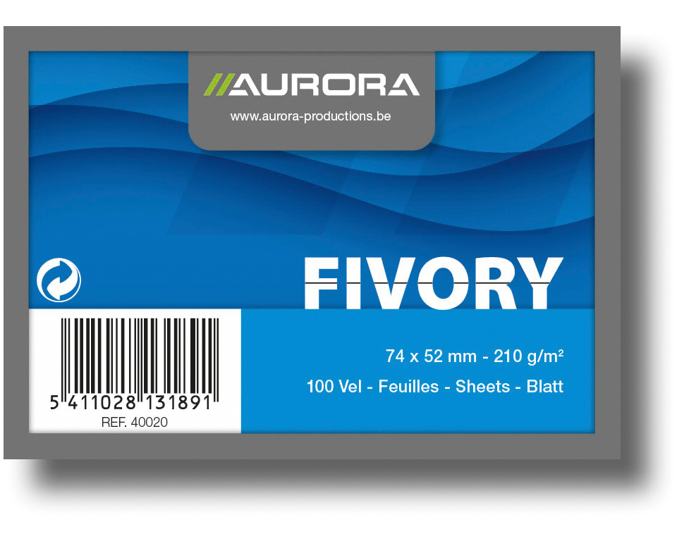 AURORA Karteikarten liniert A8 40020 weiss 100 Stück