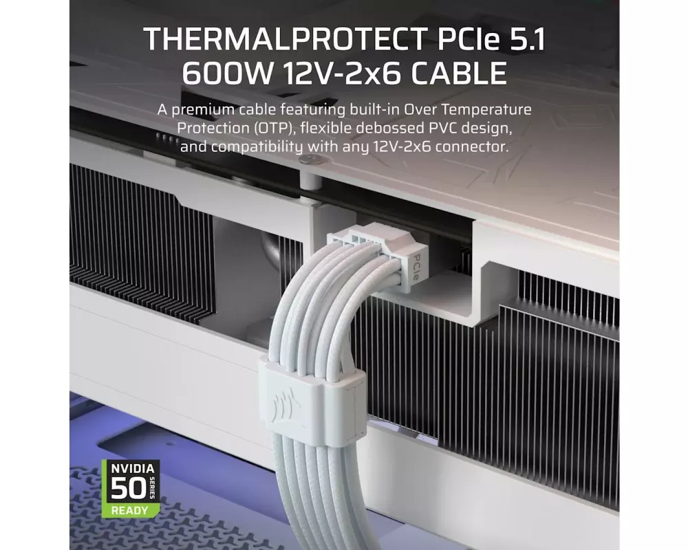 Corsair Stromkabel ThermalProtect PCIe 5.1 600W 12V-2x6 65 cm