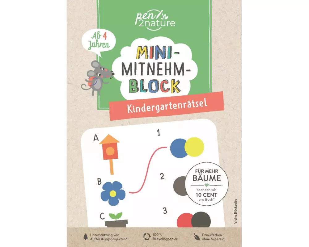 Mini-Mitnehm-Block Kindergartenrätsel
