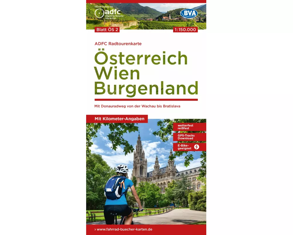 BVA ADFC Radtourenkarte Österreich Wien Burgenland 1:150.000