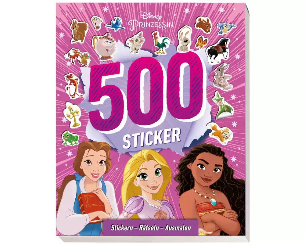 Disney Prinzessin: 500 Sticker - Stickern - Rätseln - Ausmalen