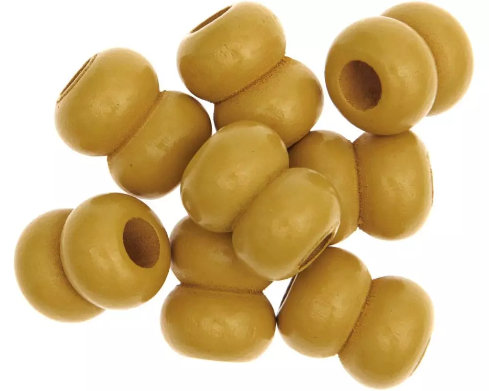 Rico Design Holzperlen Makramee Gelb, 8 Stück