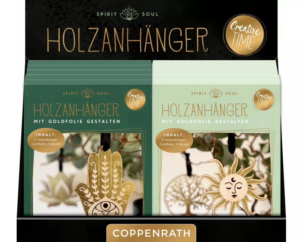 Holzanhänger mit Goldfolie , Spirit & Soul