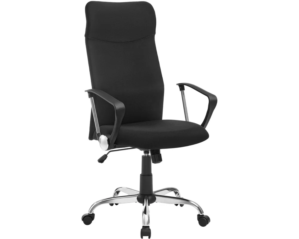 Songmics Bürostuhl mit Polster und Armlehnen, Schwarz