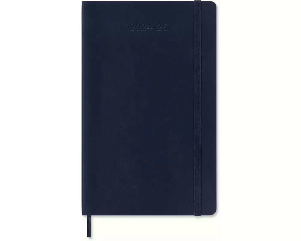 18 Monate Wochen Notizkalender 2024-2025 / Large Saphir / Rechts linierte Seite / A5