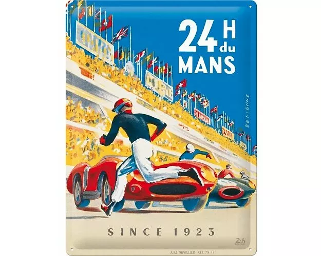 Blechschild. 24h Le Mans / Racing Poster Blue