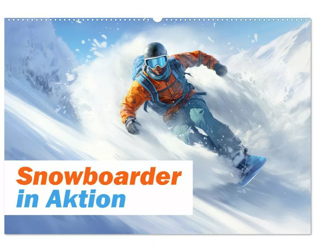 Snowboarder in Aktion (Wandkalender 2025 DIN A2 quer), CALVENDO Monatskalender