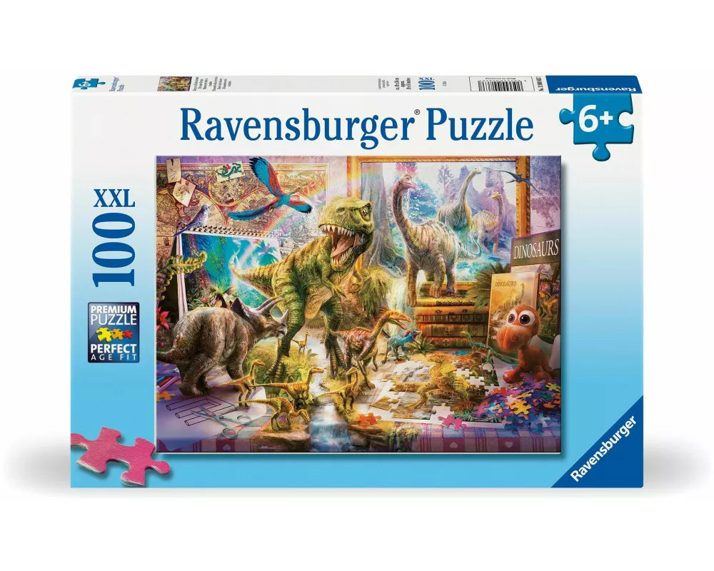 Kinderpuzzle 100 XXL Teile - Dinos im Kinderzimmer