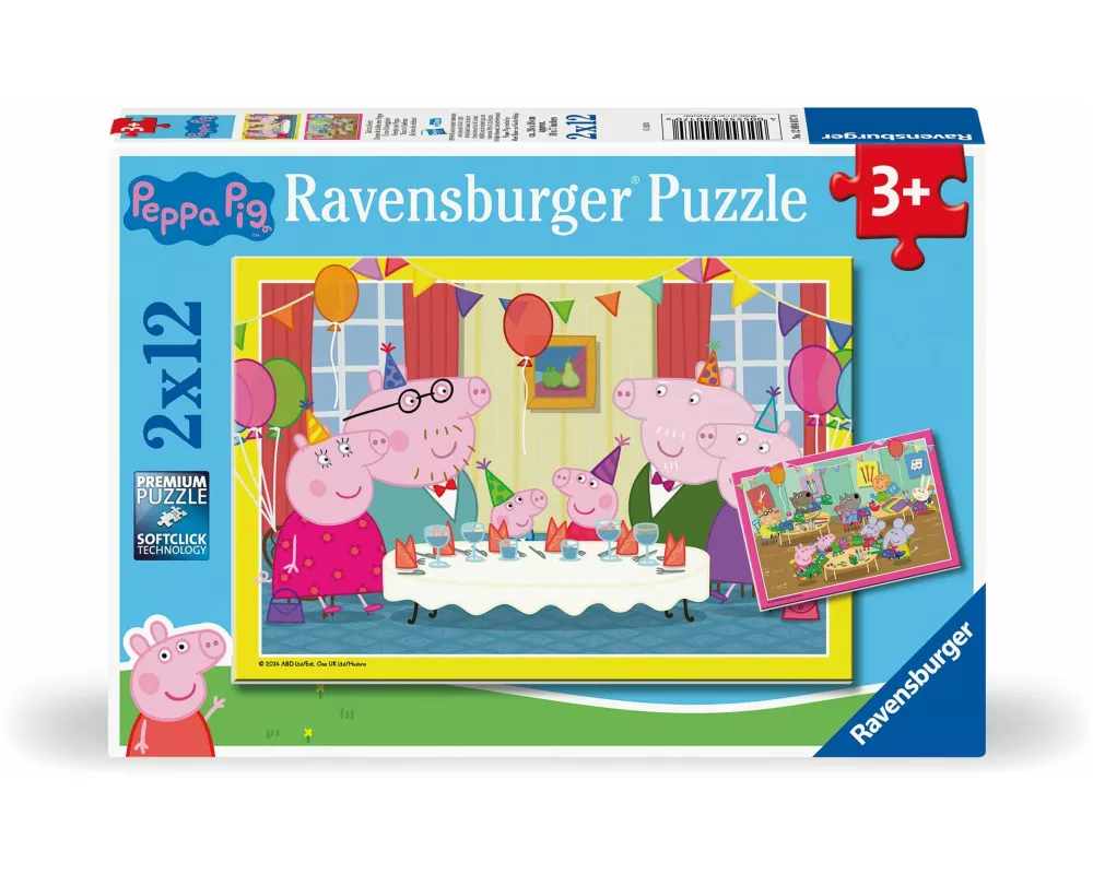 Kinderpuzzle 2x12 Teile - Peppa Wutz - Zeit zu feiern!