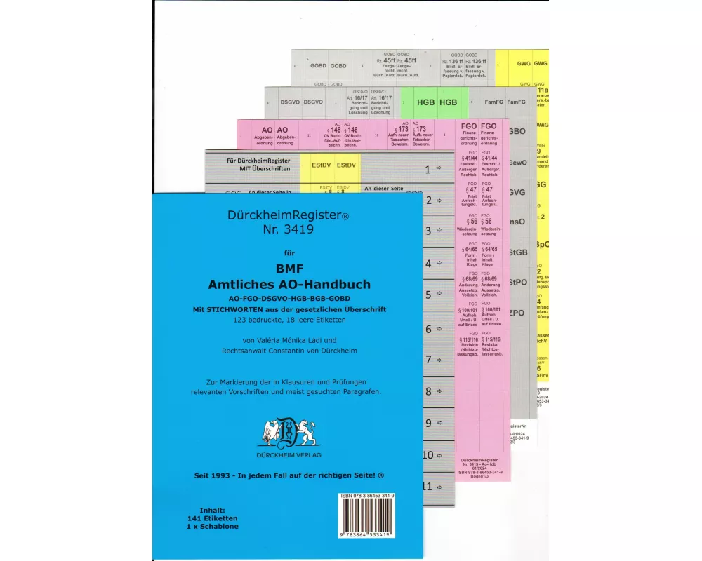 DürckheimRegister Amtliches AO-Handbuch BMF ¿ MIT Stichworten